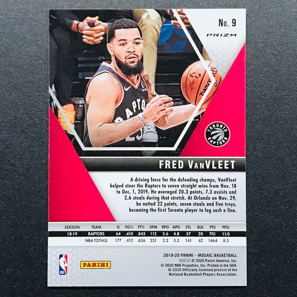 Fred VanVleet - 2019-20 Panini Mosaic Silver #9 - Picture 2 of 2